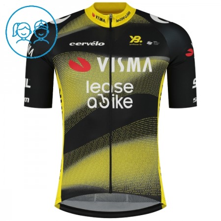 Wielershirt 2025 Visma Lease A Bike Zwart Kids