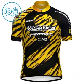 Wielershirt 2025 X-Sauce Factory Team Zwart Kids