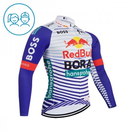 Wielershirt 2026 BORA-Hansgrohe Bull Lange Mouw Rood Wit Kids