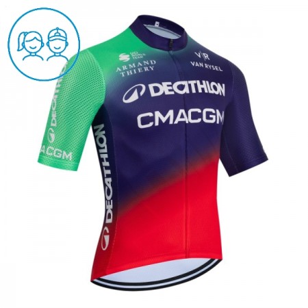 Wielershirt 2026 Decathlon CMA CGM Blauw Kids