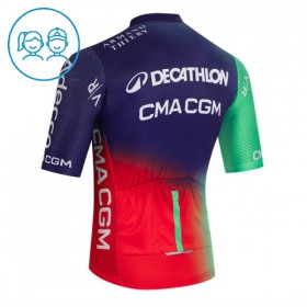 Wielershirt 2026 Decathlon CMA CGM Blauw Kids