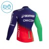 Wielershirt 2026 Decathlon CMA CGM Lange Mouw Blauw Kids
