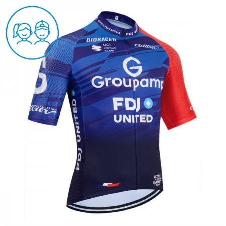 Wielershirt 2026 Groupama FDJ Blauw Kids