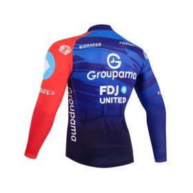 Wielershirt 2026 Groupama FDJ Lange Mouw Blauw