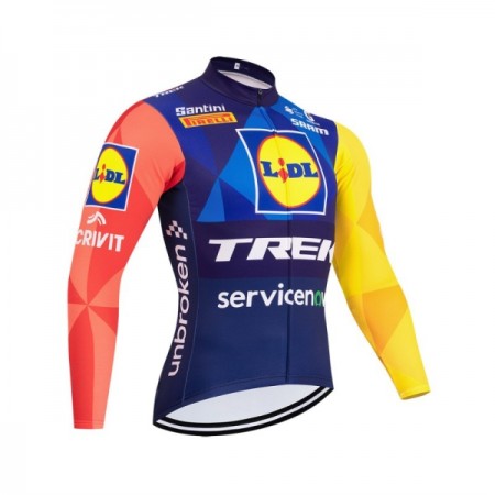 Wielershirt 2026 Lidl-Trek Lange Mouw Blauw