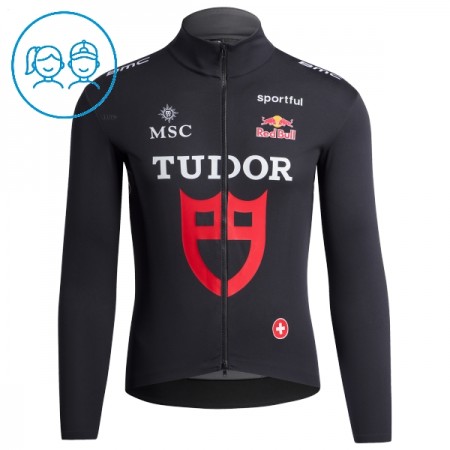 Wielershirt 2026 Tudor Pro Cycling Team Lange Mouw Zwart Kids