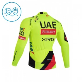 Wielershirt 2026 UAE TEAM EMIRATES XRG Lange Mouw Geel Kids