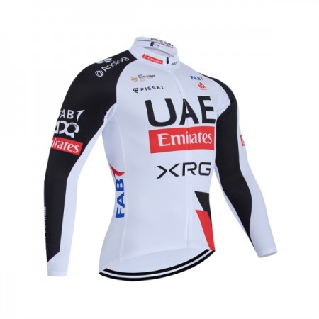 Wielershirt 2026 UAE TEAM EMIRATES XRG Lange Mouw Wit