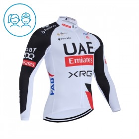 Wielershirt 2026 UAE TEAM EMIRATES XRG Lange Mouw Wit Kids