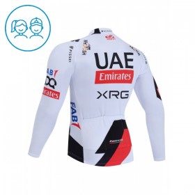 Wielershirt 2026 UAE TEAM EMIRATES XRG Lange Mouw Wit Kids