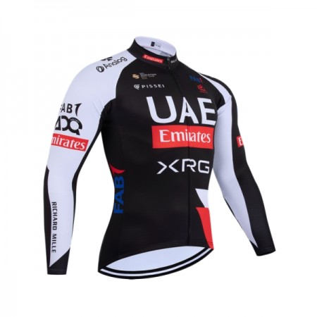 Wielershirt 2026 UAE TEAM EMIRATES XRG Lange Mouw Zwart