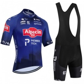 Set Fietsshirt + Korte Koersbroek 2026 Alpecin Premier Tech Blauw