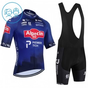 Set Fietsshirt + Korte Koersbroek 2026 Alpecin Premier Tech Blauw Kids
