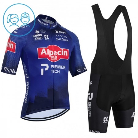 Set Fietsshirt + Korte Koersbroek 2026 Alpecin Premier Tech Blauw Kids