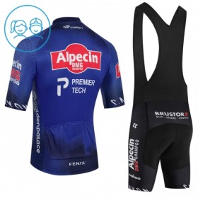 Set Fietsshirt + Korte Koersbroek 2026 Alpecin Premier Tech Blauw Kids