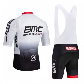 Set Fietsshirt + Korte Koersbroek 2026 BMC Switzerland Wit