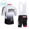 Set Fietsshirt + Korte Koersbroek 2026 BMC Switzerland Wit Kids