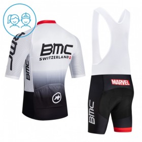 Set Fietsshirt + Korte Koersbroek 2026 BMC Switzerland Wit Kids