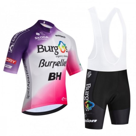 Set Fietsshirt + Korte Koersbroek 2026 Burgos Burpellet BH Rood