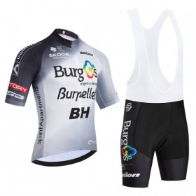 Set Fietsshirt + Korte Koersbroek 2026 Burgos Burpellet BH Wit