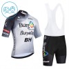 Set Fietsshirt + Korte Koersbroek 2026 Burgos Burpellet BH Wit Kids
