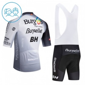 Set Fietsshirt + Korte Koersbroek 2026 Burgos Burpellet BH Wit Kids