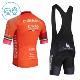 Set Fietsshirt + Korte Koersbroek 2026 Euskaltel Euskadi Oranje Kids