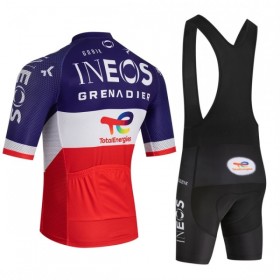 Set Fietsshirt + Korte Koersbroek 2026 INEOS Grenadiers France Champion Blauw