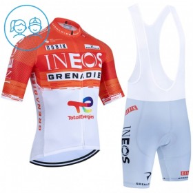 Set Fietsshirt + Korte Koersbroek 2026 INEOS Grenadiers Rood Kids