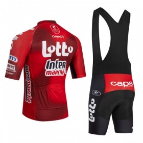 Set Fietsshirt + Korte Koersbroek 2026 Lotto Intermarche Rood