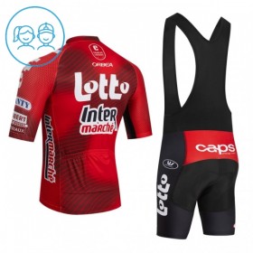 Set Fietsshirt + Korte Koersbroek 2026 Lotto Intermarche Rood Kids