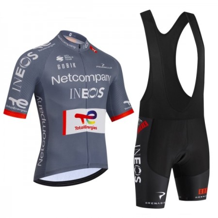 Set Fietsshirt + Korte Koersbroek 2026 Netcompany Ineos Gray Set Fietsshirt + Korte Koersbroek 2026 Netcompany Ineos Gray