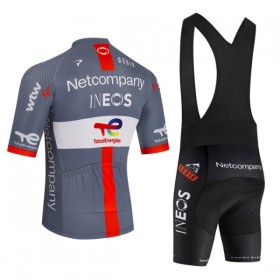 Set Fietsshirt + Korte Koersbroek 2026 Netcompany Ineos Gray 
