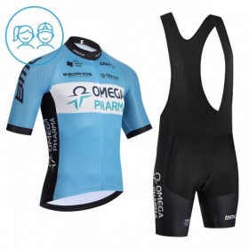 Set Fietsshirt + Korte Koersbroek 2026 Omega Pharma Blauw Kids