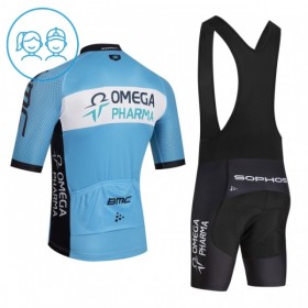 Set Fietsshirt + Korte Koersbroek 2026 Omega Pharma Blauw Kids