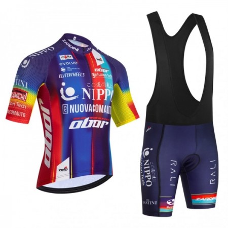 Set Fietsshirt + Korte Koersbroek 2026 Solution Tech NIPPO Rali Blauw