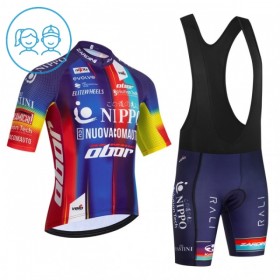Set Fietsshirt + Korte Koersbroek 2026 Solution Tech NIPPO Rali Blauw Kids