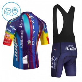 Set Fietsshirt + Korte Koersbroek 2026 Solution Tech NIPPO Rali Blauw Kids