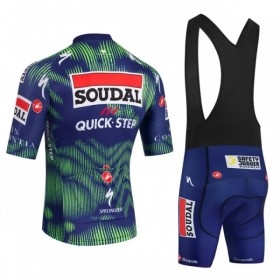 Set Fietsshirt + Korte Koersbroek 2026 Soudal Quick Step Blauw