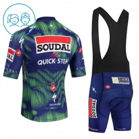 Set Fietsshirt + Korte Koersbroek 2026 Soudal Quick Step Blauw Kids