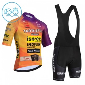Set Fietsshirt + Korte Koersbroek 2026 Tarteletto Isorex Geel Kids