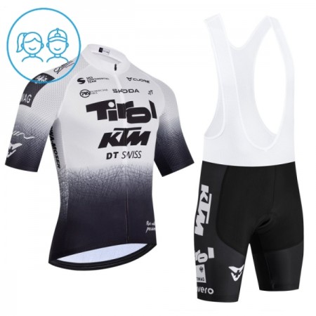 Set Fietsshirt + Korte Koersbroek 2026 Tirol KTM Wit Kids Set Fietsshirt + Korte Koersbroek 2026 Tirol KTM Wit Kids
