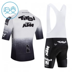 Set Fietsshirt + Korte Koersbroek 2026 Tirol KTM Wit Kids