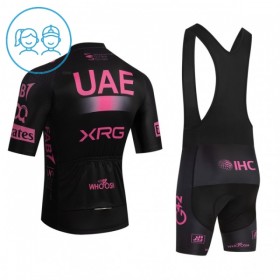 Set Fietsshirt + Korte Koersbroek 2026 UAE TEAM EMIRATES XRG Roze Kids