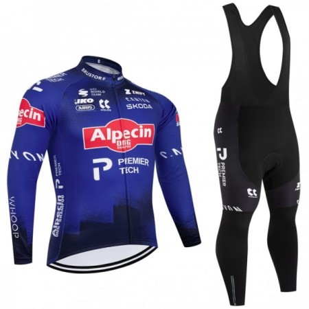 Set Fietsshirt Lange Mouw + Lange Koersbroek 2026 Alpecin Premier Tech Blauw Set Fietsshirt Lange Mouw + Lange Koersbroek 2026 Alpecin Premier Tech Blauw
