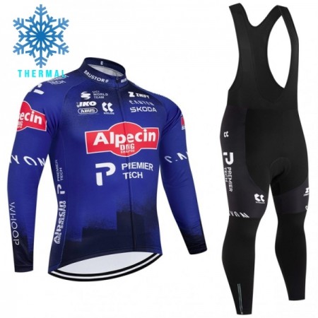 Set Fietsshirt Lange Mouw + Lange Koersbroek 2026 Alpecin Premier Tech Winter Thermal Fleece Blauw Set Fietsshirt Lange Mouw + Lange Koersbroek 2026 Alpecin Premier Tech Winter Thermal Fleece Blauw