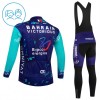 Set Fietsshirt Lange Mouw + Lange Koersbroek 2026 Bahrain Victorious Blauw Kids