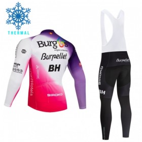 Set Fietsshirt Lange Mouw + Lange Koersbroek 2026 Burgos Burpellet BH Winter Thermal Fleece Rood