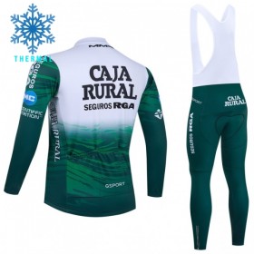 Set Fietsshirt Lange Mouw + Lange Koersbroek 2026 Caja Rural Seguros RGA Winter Thermal Fleece Groente