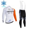Set Fietsshirt Lange Mouw + Lange Koersbroek 2026 Cannondale Winter Thermal Fleece Wit